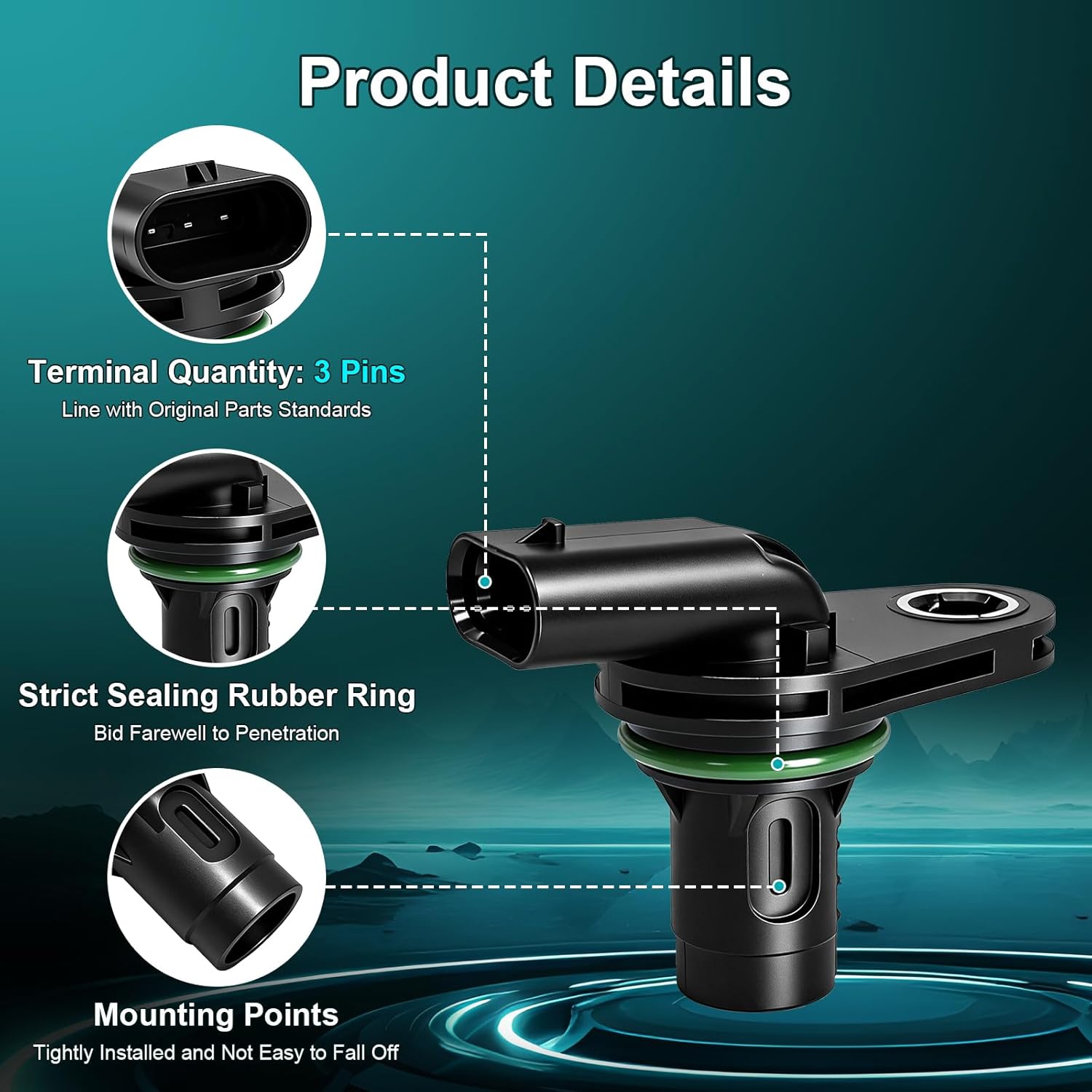 2PCS Camshaft Position Sensor Compatible with Mercedes-Benz C300 C350 CL550 CLS550 E350 E550 E63 G63 S63 AMG GL550 ML350 ML550 S550 SL550 SLK350 GLE63 AMG Replaces 2761530028, 2769050143, PC973