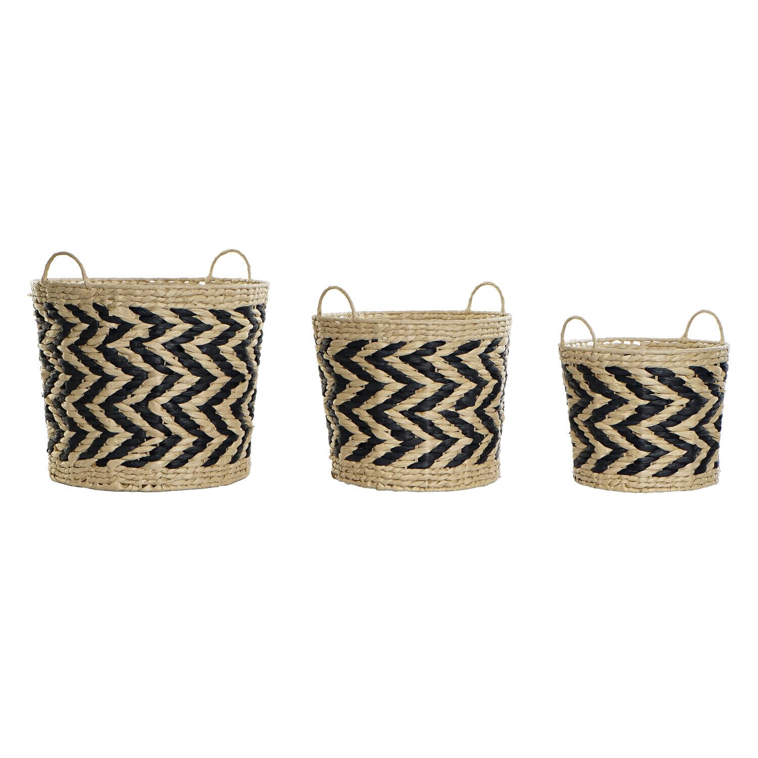 Cesta Set 3 Fibra 40x40x35 Natural Marron Claro 40x40x35 cm