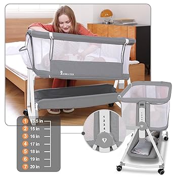 zebrater Baby Bassinet Bedside Sleeper with Storage Basket