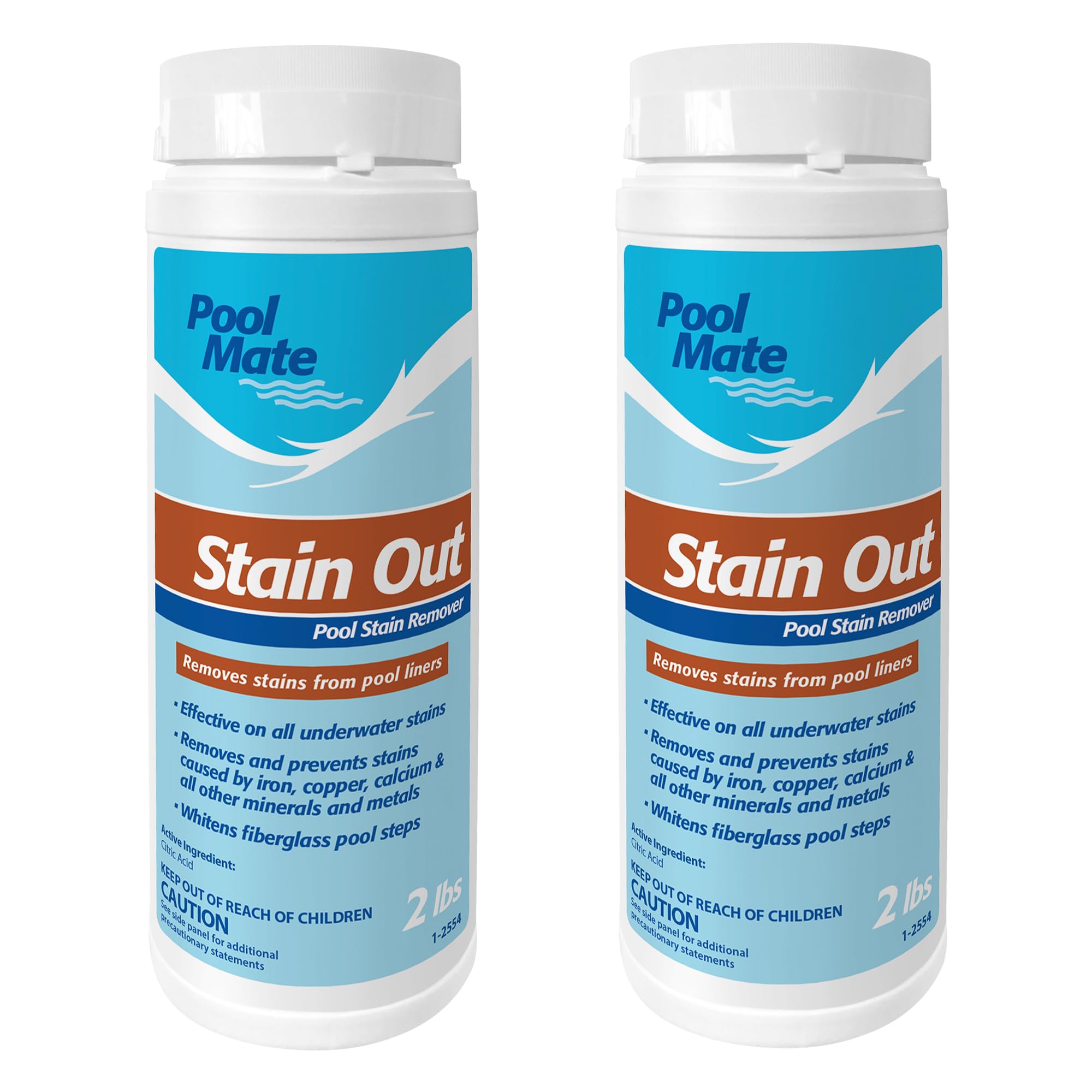 Pool Mate 2-Pounds 2-Pack Premium Stain Out Pool Stain Remover, Made in USA