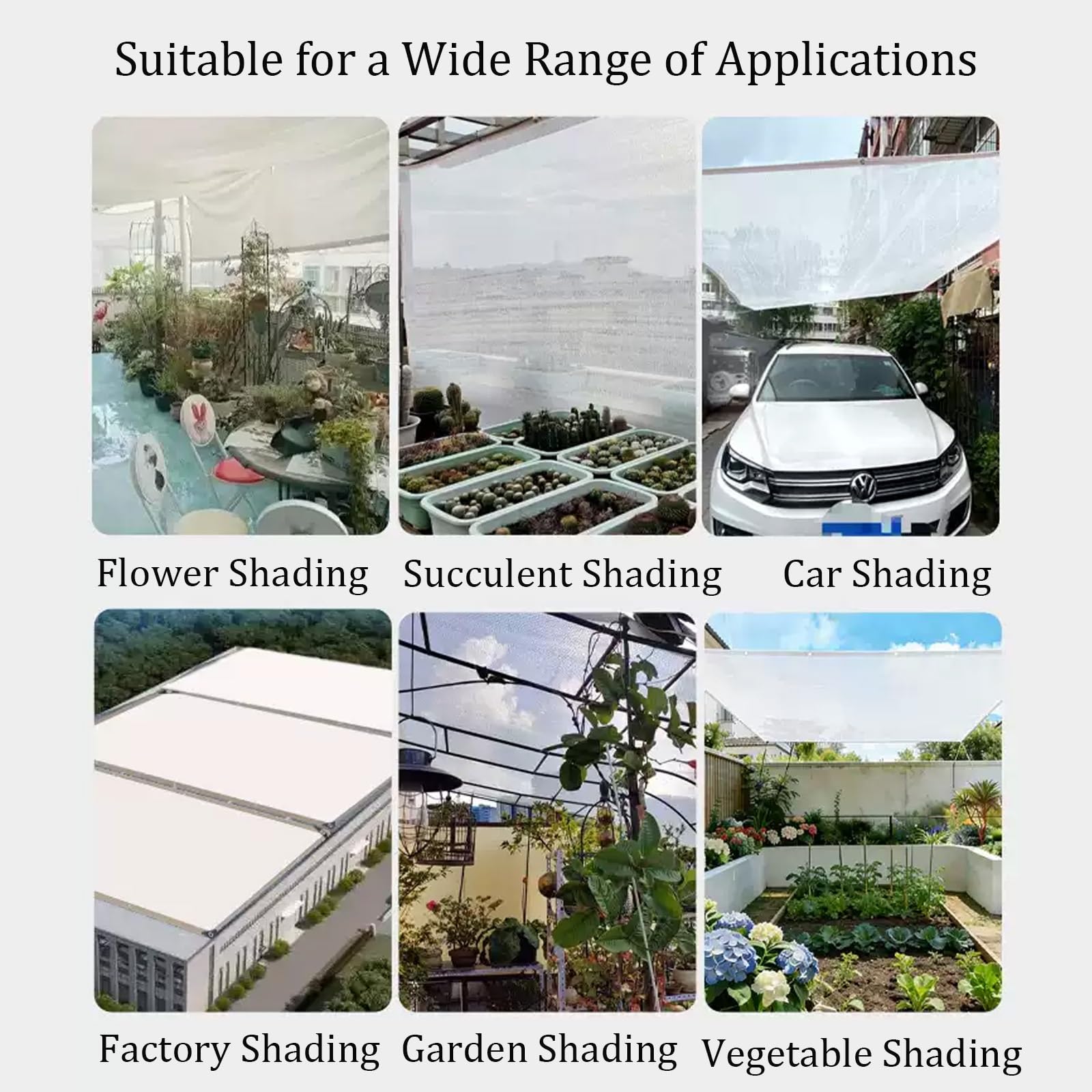 Malla de Sombreo Blanca, Malla Sombra con Ojales, Red de Sombra Exterior | HDPE Transpirable ProteccióN Solar y Aislamiento TéRmico,para Invernaderos Patios Plantas(3x12m/9.8x39.4ft)