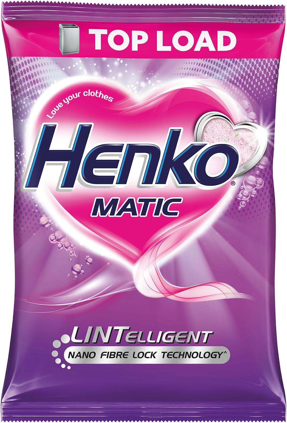 Henko Matic Top Load Detergent Powder 2 Kg Pouch With Power Of Lintelligent Nano Fiber Lock Technology|Laundry Detergent Powder For Tough Stain Removal|Dissolves Easily-Removes Tough Stains