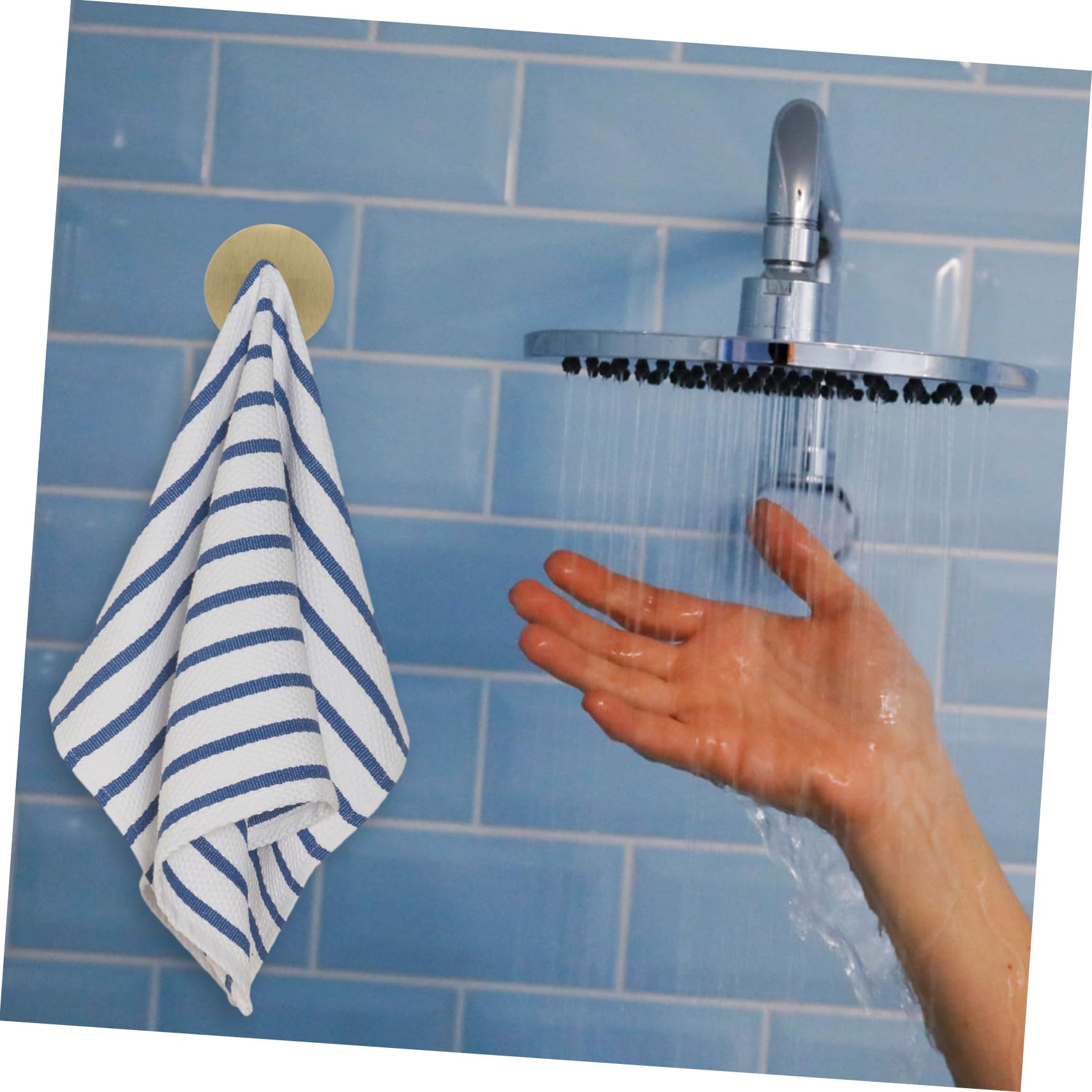 SHINEOFI 5 Series Ganchos Adhesivos Para Toallas Colgador De Puerta Colgador De Pared Para Batas Toallero Almacenamiento De Baño Toalla De Mano Perchero De Acero 4 piezas x 5