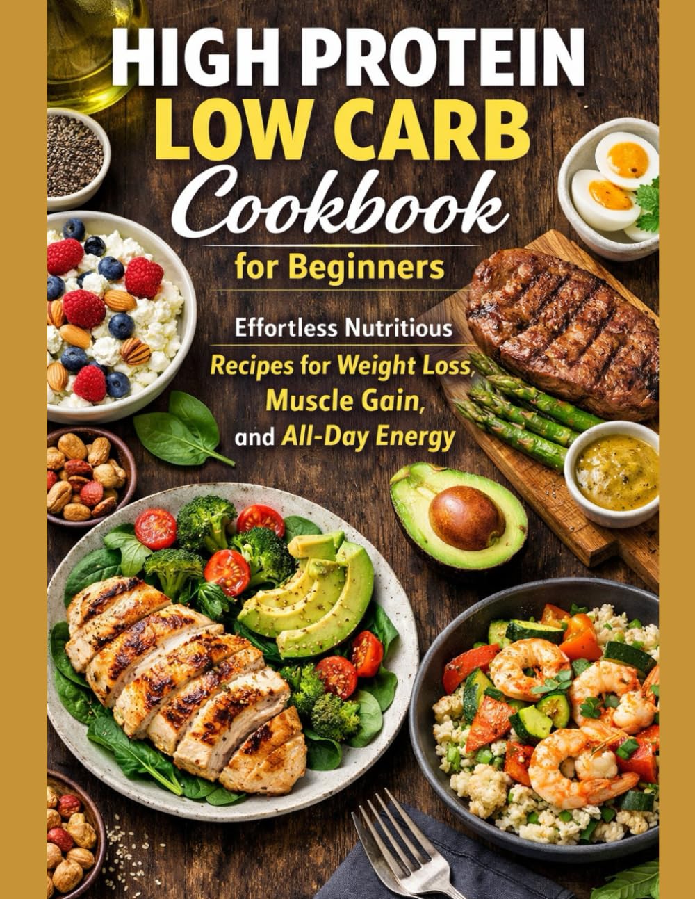 High Protein Low Carb Cookbook for Beginners: Effortless Nutritious Recipes for Weight Loss, Muscle Gain, and All-Day Energy