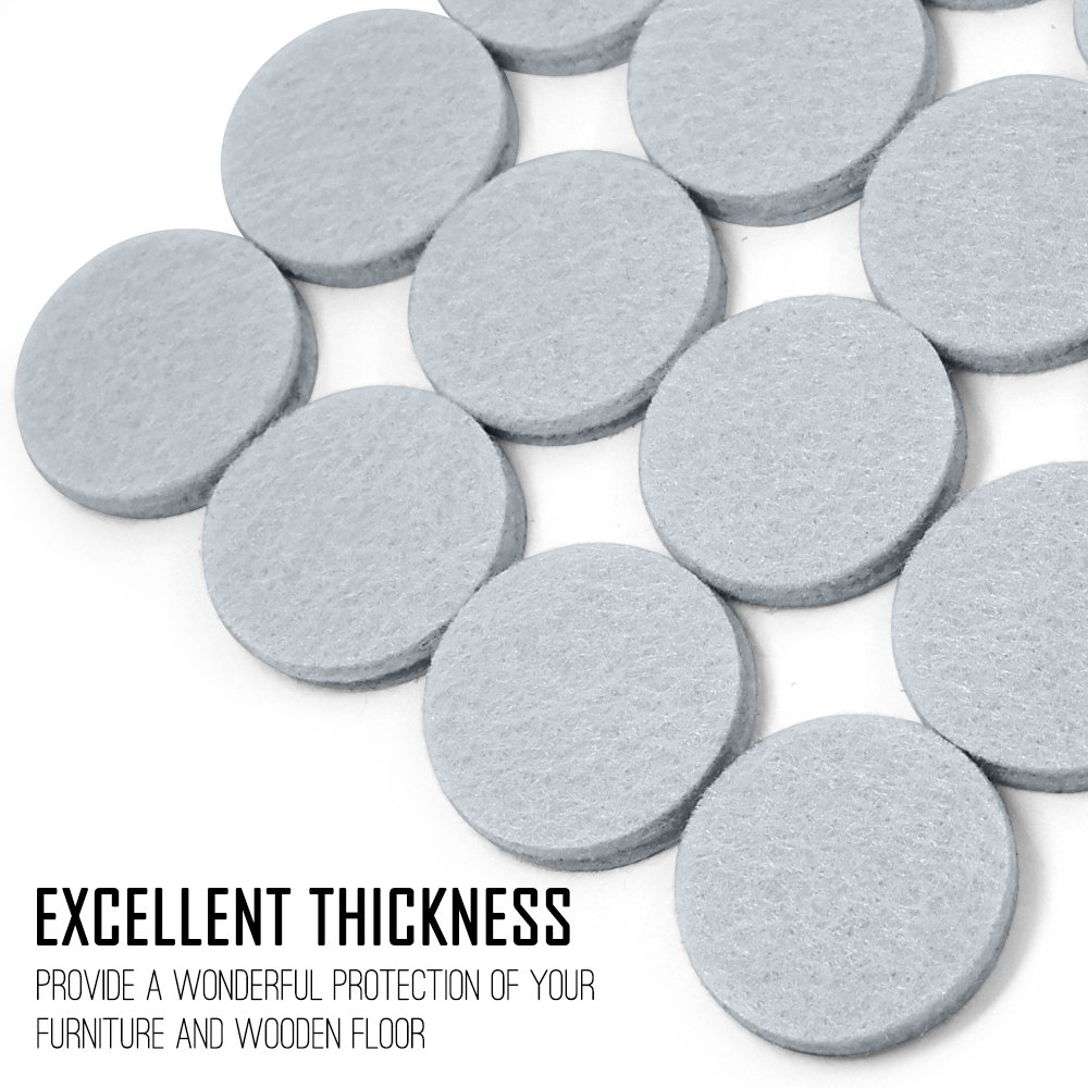 60-Pack 1 Inch Felt Furniture Pads | Self-Adhesive Floor Protectors For Hardwood & Tile