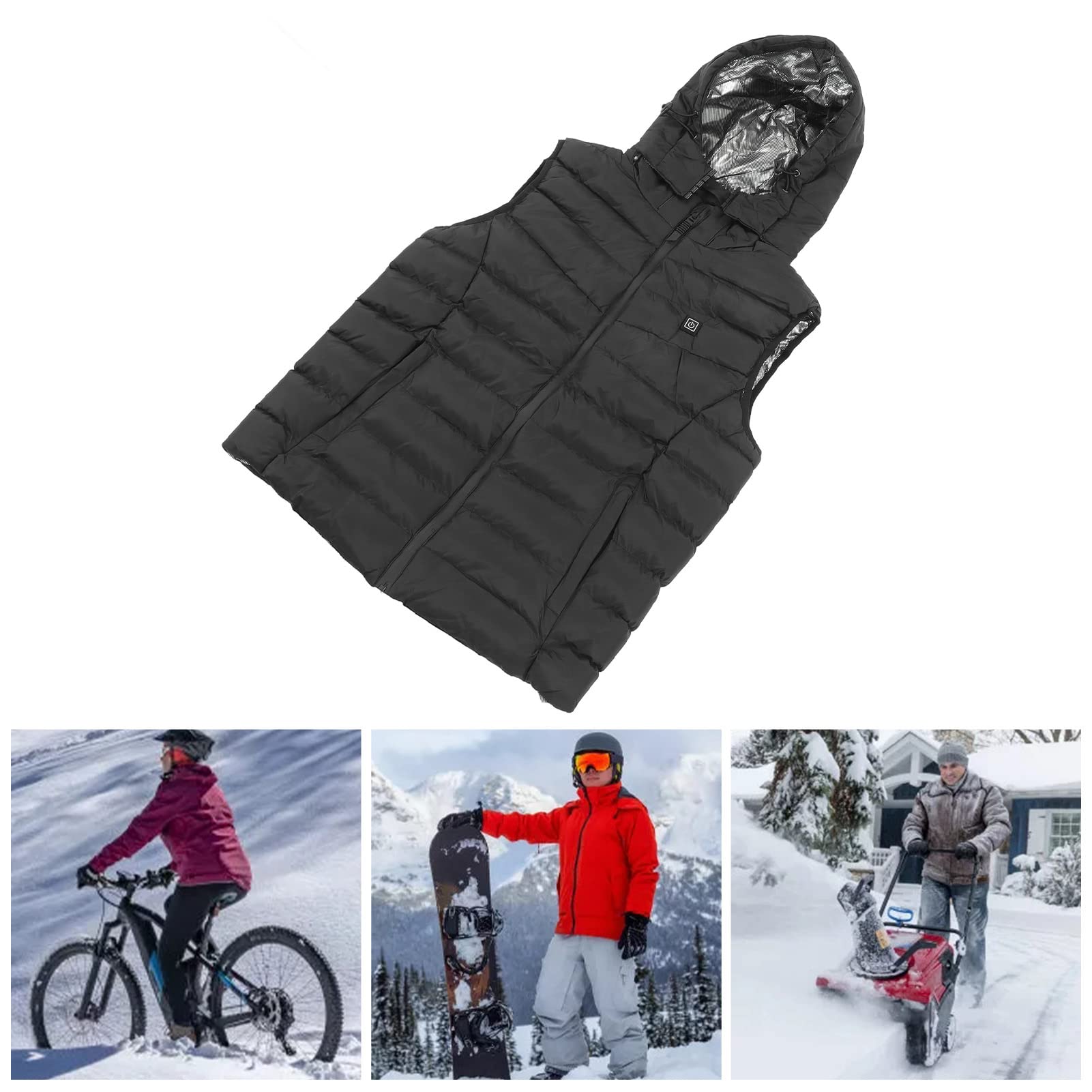 Podgrzewana Kamizelka, Męska Wodoodporna, Zmywalna Elektryczna Podgrzewana Kamizelka do Jazdy na Nartach (XL)