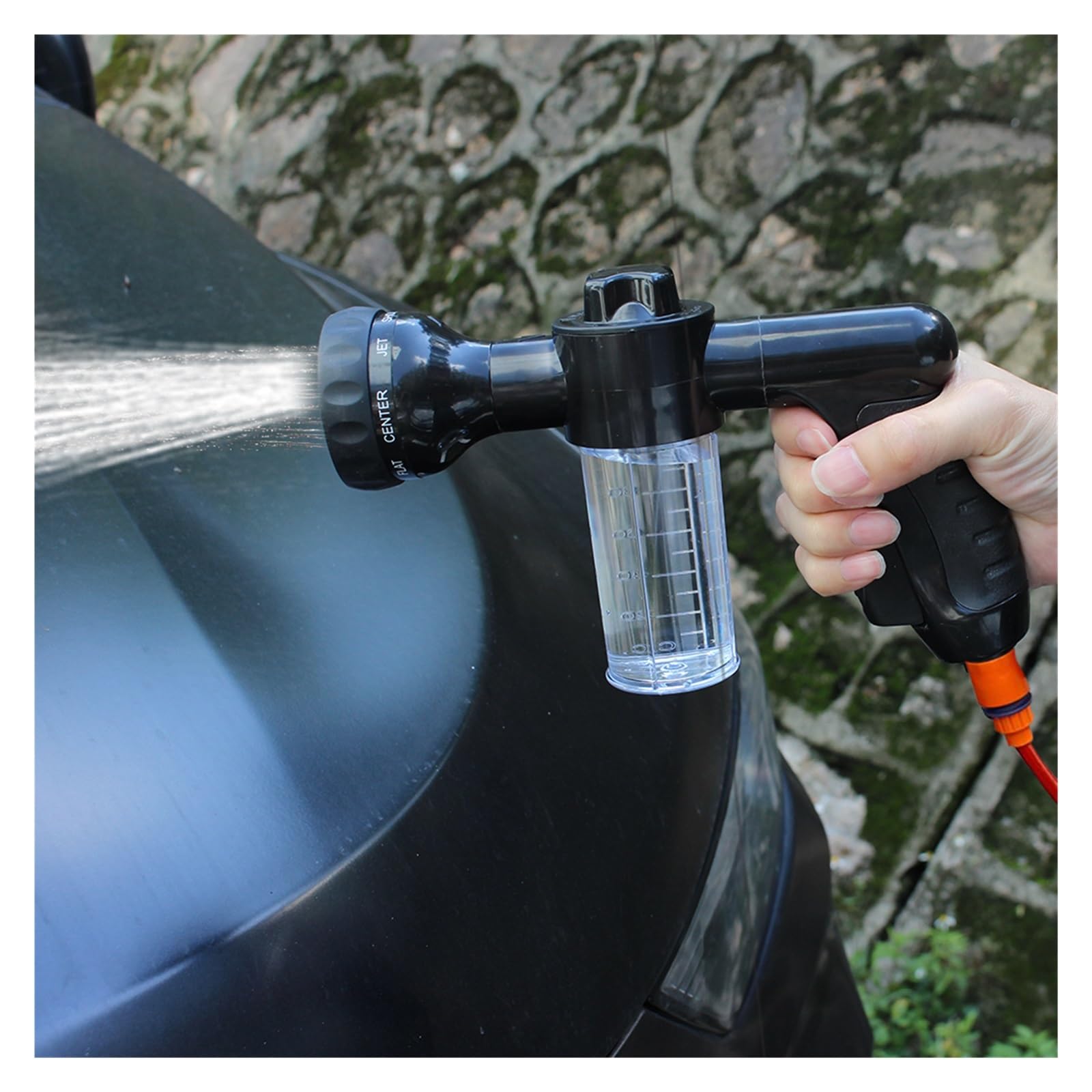 KKXXYQFC Manguera de jardín Pistola rociadora Herramienta de limpieza Pistola de agua Rociador portátil para lavadora de automóviles Lanza de espuma automática Boquilla ajustable de 3 grados Chorro de