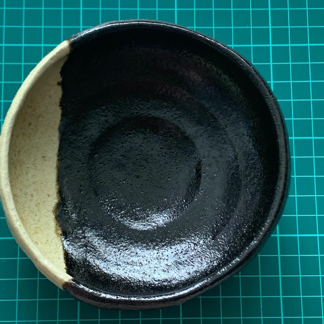 林陶造　馬盥茶碗　黒掛分け　印　紙箱　古道具　茶道具 林陶造馬盥茶碗黒掛分け印紙箱古道具茶道具