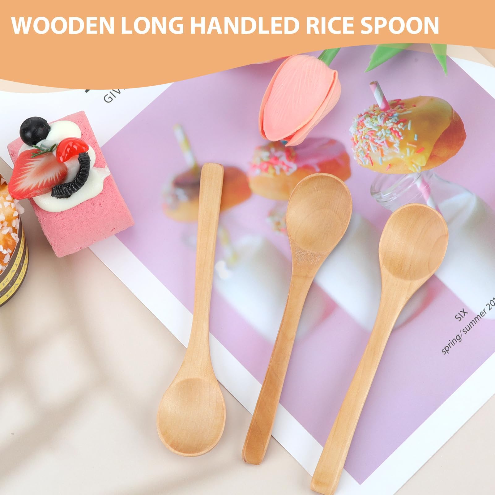 Set Di 3 Cucchiaini Da Caff&egrave; In Legno Naturale - Eco-Friendly Per T&egrave;, Miele E Bevande