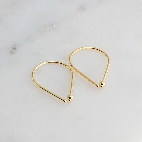 Miniatura 10 de 13mm Sterling Silver 20 GA WireTeardrop Hoop Horseshoe Arc Hook Earrings (Sterling Silver  13mm20 gauge) HW