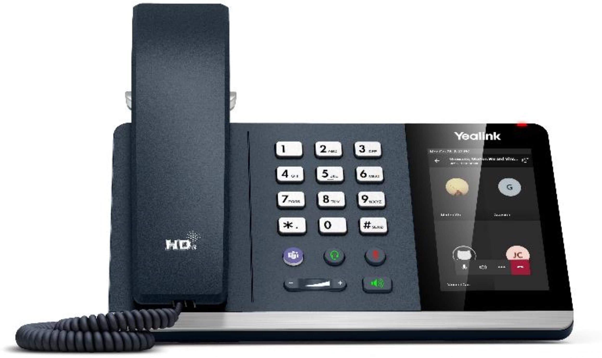 Yealink MP54 Entry Level, IP Power over Ethernet, inteligentny przewodowy telefon biurkowy z optymalnym dźwiękiem HD i pojemnościowym ekranem dotykowym LCD 4" (800 x 480 pikseli), czarny