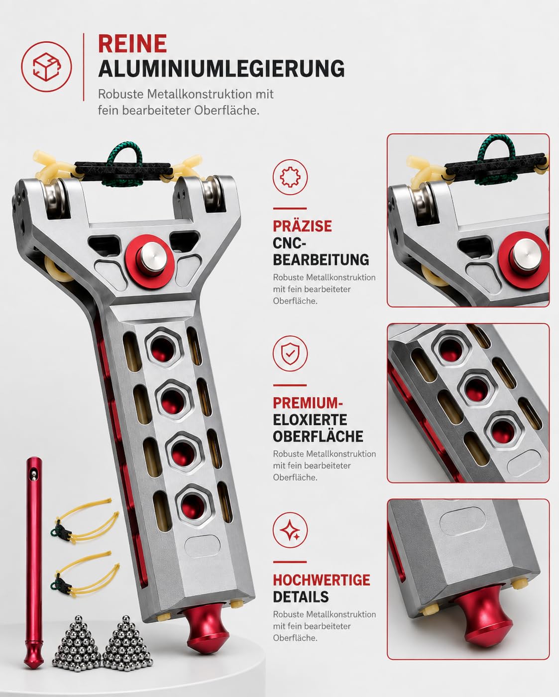Slingshot mit Magazin Automatik, magnetische Kugelzuführung für Zielübungen