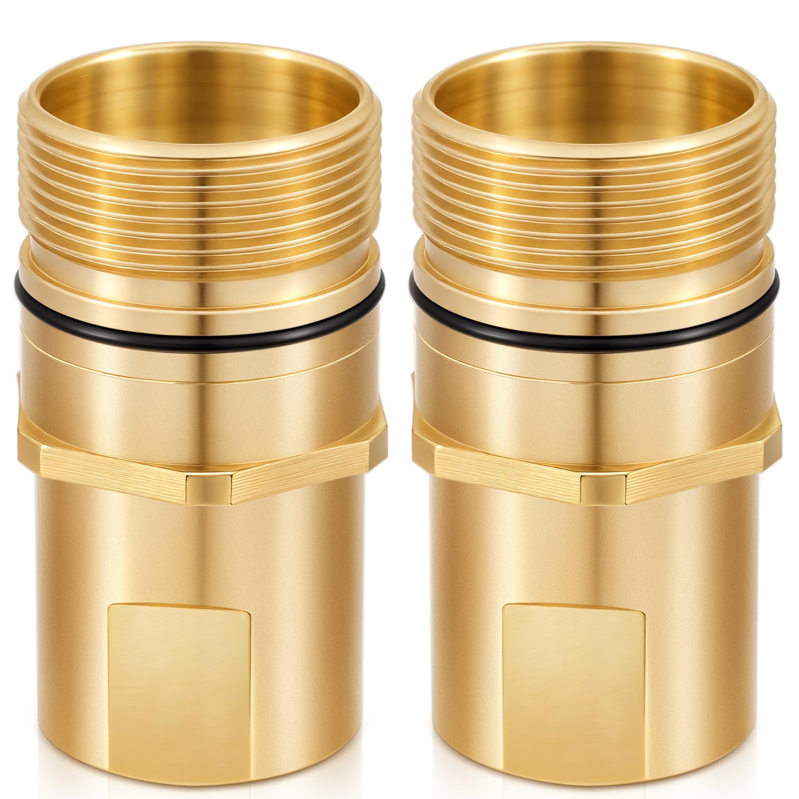 2 Pcs 1" NPT Wet-line Wing Nut Hydraulic Quick Disconnect Male Coupler, Heavy Duty Brass for Live Dump Trailer Hydraulic Systems