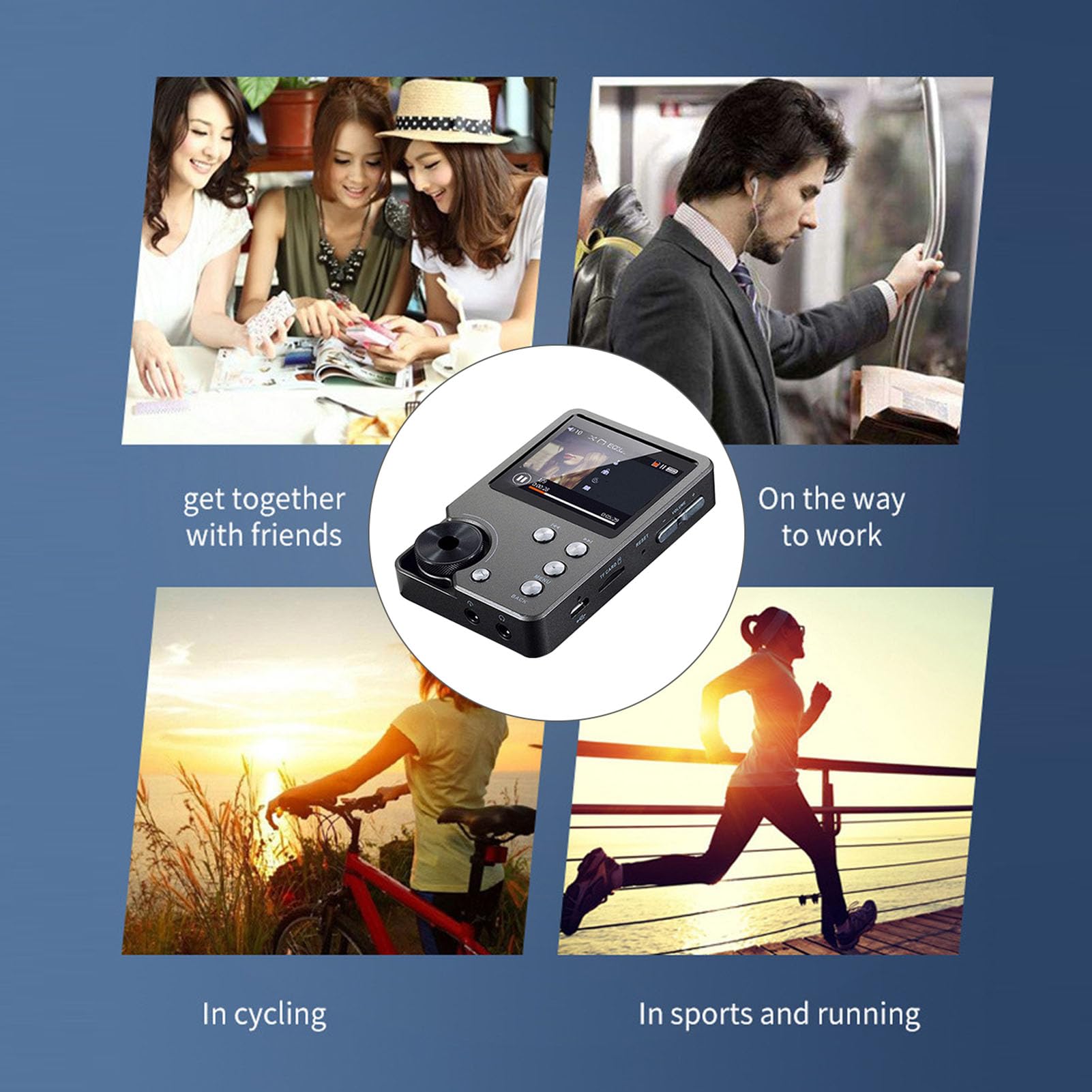 Hi Res MP3 Player, DSD 128 FLAC DAC Hochauflösender Verlustfreier Audio Player mit 64GB Speiche 2.0-Zoll-LCD-Display, Tragbarer MP3 Musik Player Unterstützt bis zu 256 GB