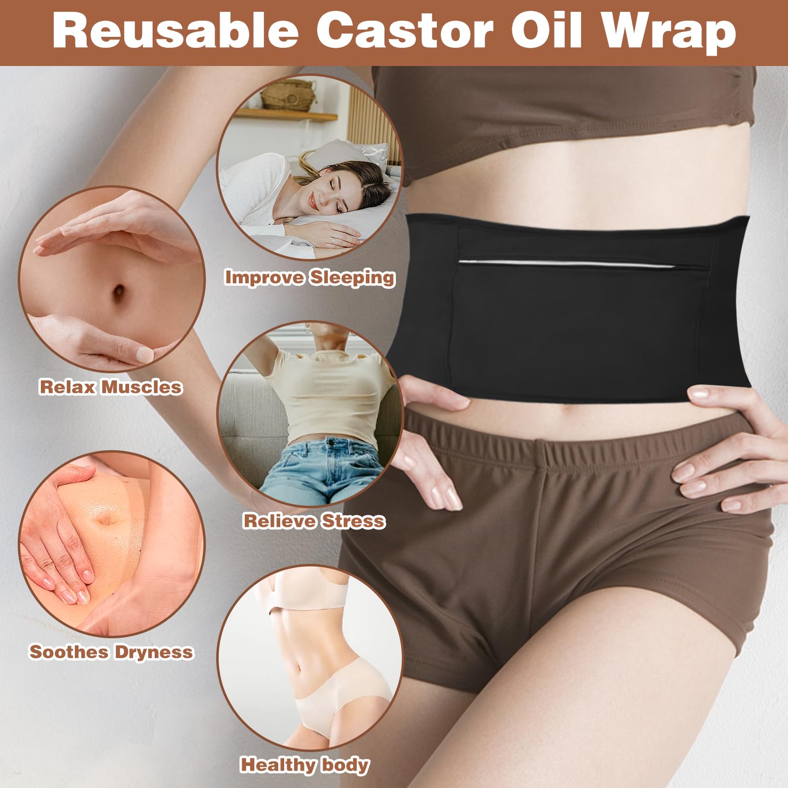 ヒマシ油パック ラップ再利用可能な有機ヒマシ油パック キット 英語説明書 Amazon | ヒマシ油パックラップ肝臓用、ヒマシ油ラップ 胃ひまし油