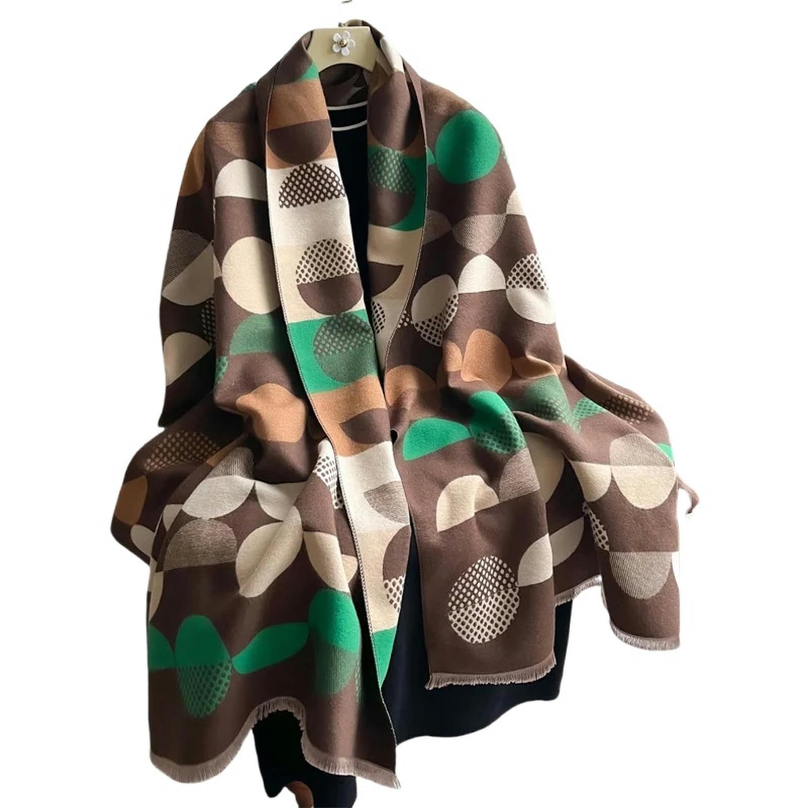 Bufanda de Mujer Estilos geométricos de Moda Bufanda de Invierno para Mujer Bufanda Gruesa de Cachemira Chal cálido para Mujer Pañuelo Hijab para el Cuello