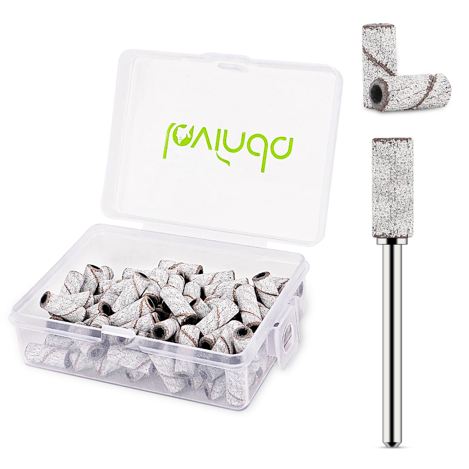 Lavinda Sanding Bands for Nail Drill with 3.1mm Mandrel Bit, 80 Piece Set Mini Small Sanding Bands Nail Drill Bits for Acrylic Nails Gel Manicures and Pedicures (120 Grit, Zebra)