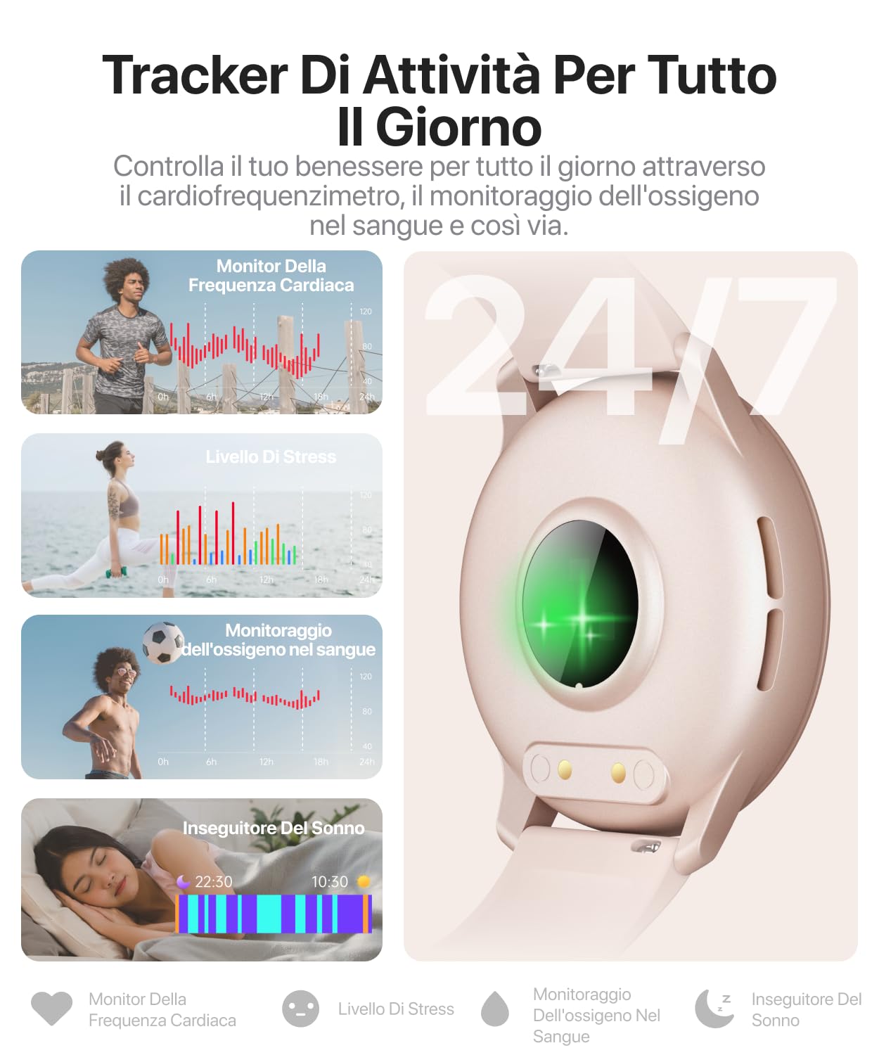 Smartwatch Uomo Donna, 1.85″ Orologio Smart watch, con Rispondi/Effettua Chiamate/Risposta Rapida/Voce AI, Smartwatch per Telefoni Android iOS Samsung GPS IP68 Impermeabile