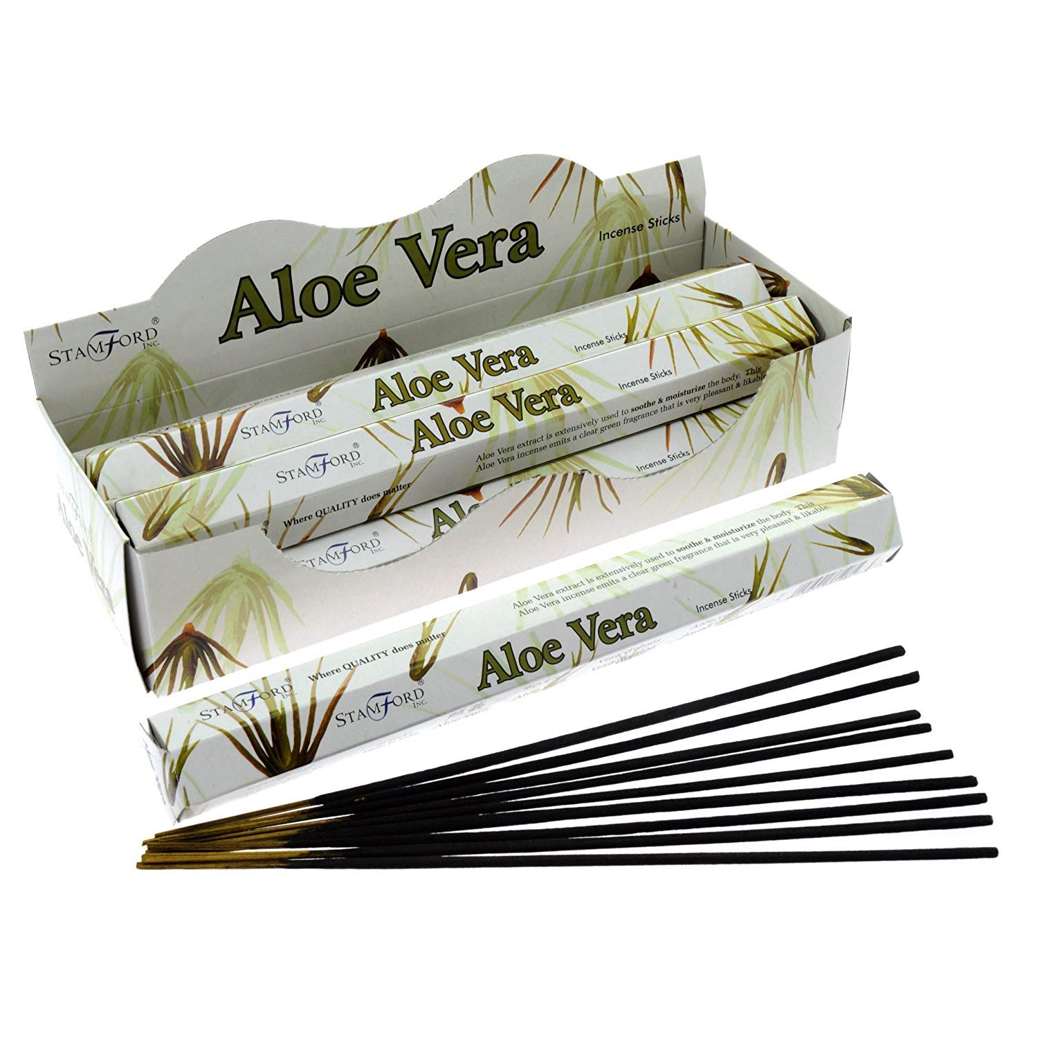 STAMFORD INC. 37108 Aloe Vera Incense Sticks, 20 Sticks x 6 Packs