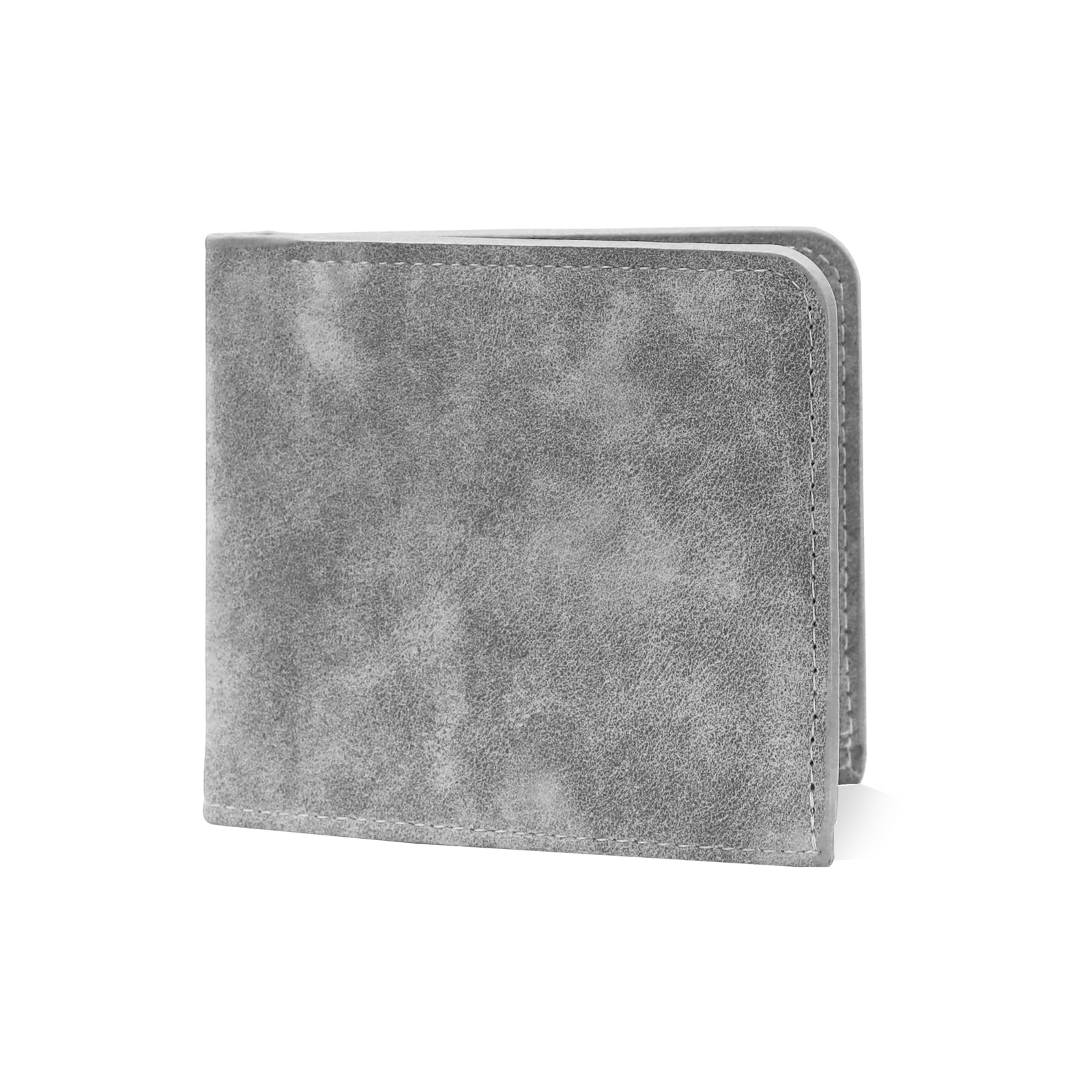 AfitLulu Men's Wallet, Fashionable Retro Bifold Wallets, Slim Wallet for Men with Double-Layer Cash Compartments, 5 Card Slots and1 Photo Slot (Grey)