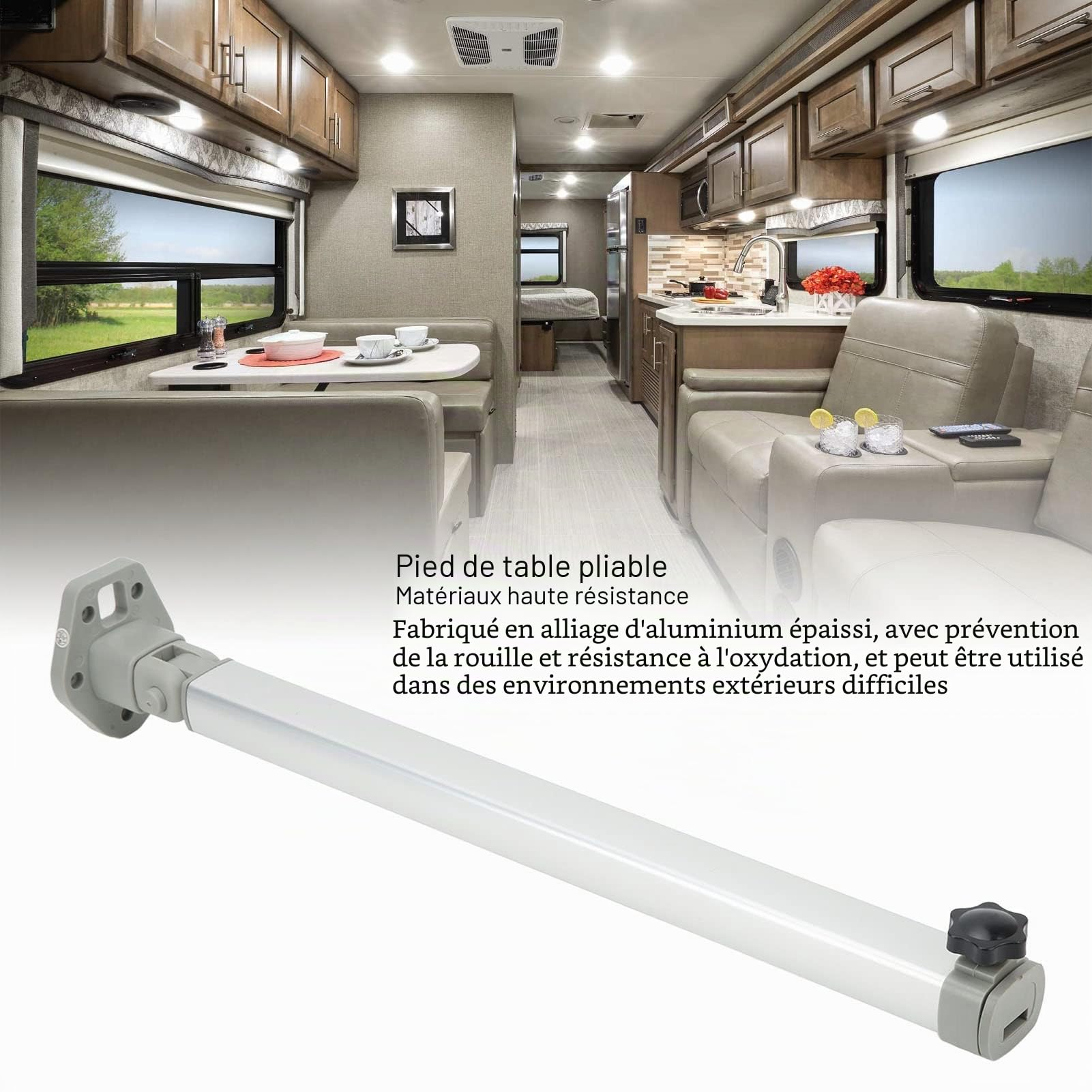 Pieds de table pliante pour camping-car, 560-930mm Pied de table pour meubles de camping-car Pieds de table télescopique pour bar, pied de support pour table à manger murale