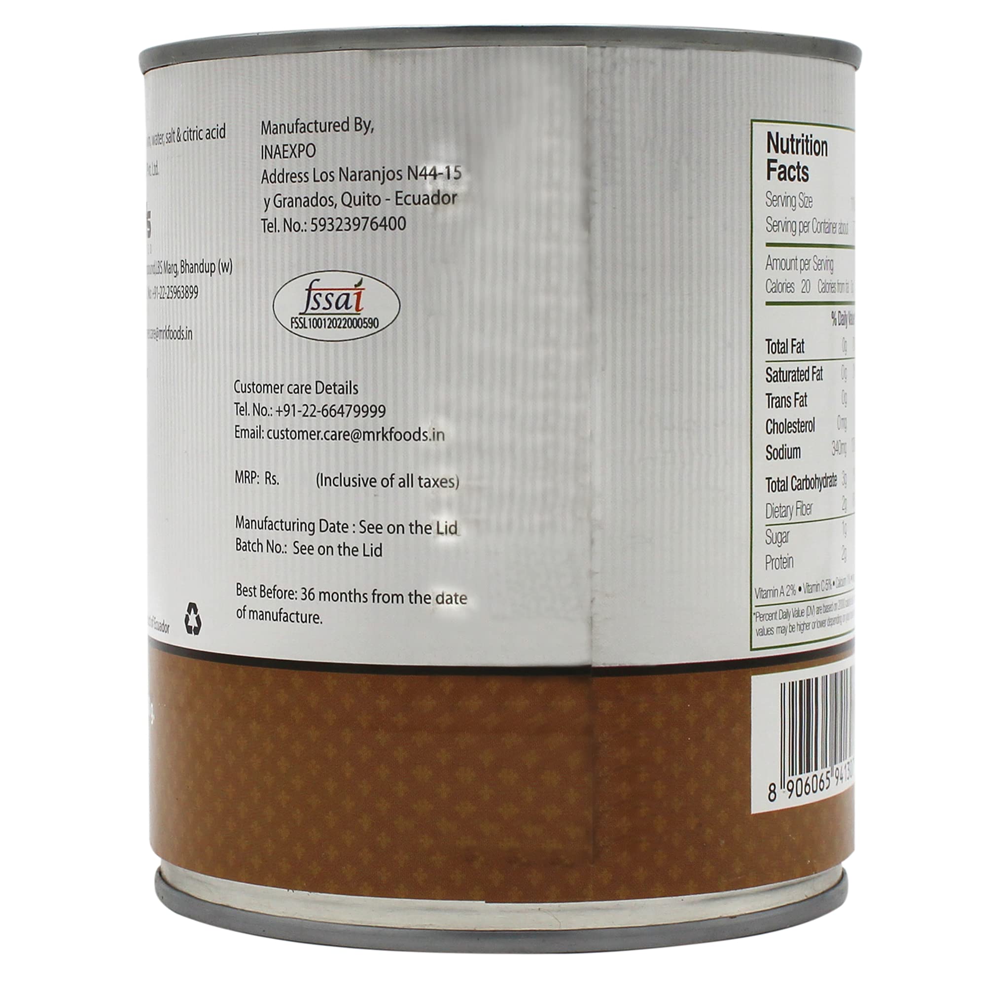 Freshos Hearts of Palm, 800 g, White & Brown, Medium 1