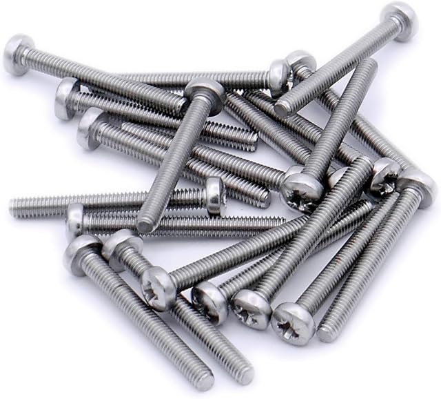 M3 (3mm x 40mm) Pozi Pan Machine Screw (Bolt) - Stainless Steel (A2) (Pack of 20)