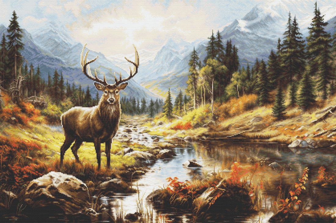 Luca-S counted cross stitch kit ""Gold Collection The Greatness of Nature"", 67x44