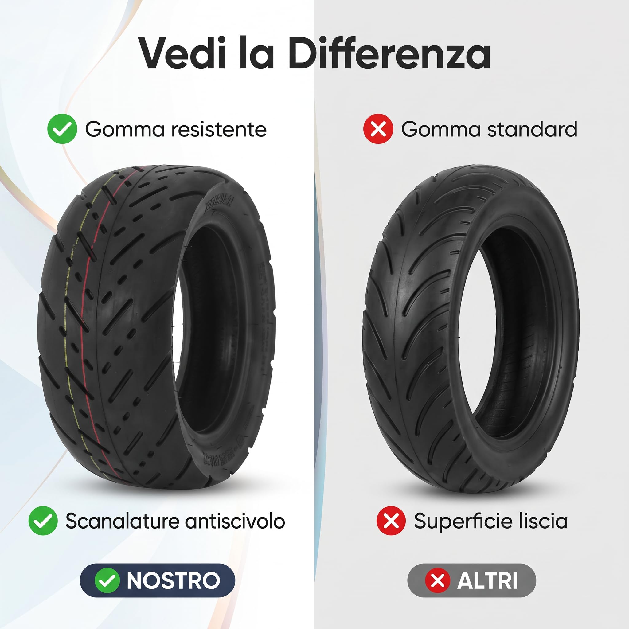 Pneu en Caoutchouc 90/55‑6, Pneu sous Vide à Rainure Exquise Facile à Installer Résistant aux Chocs pour Scooter électrique
