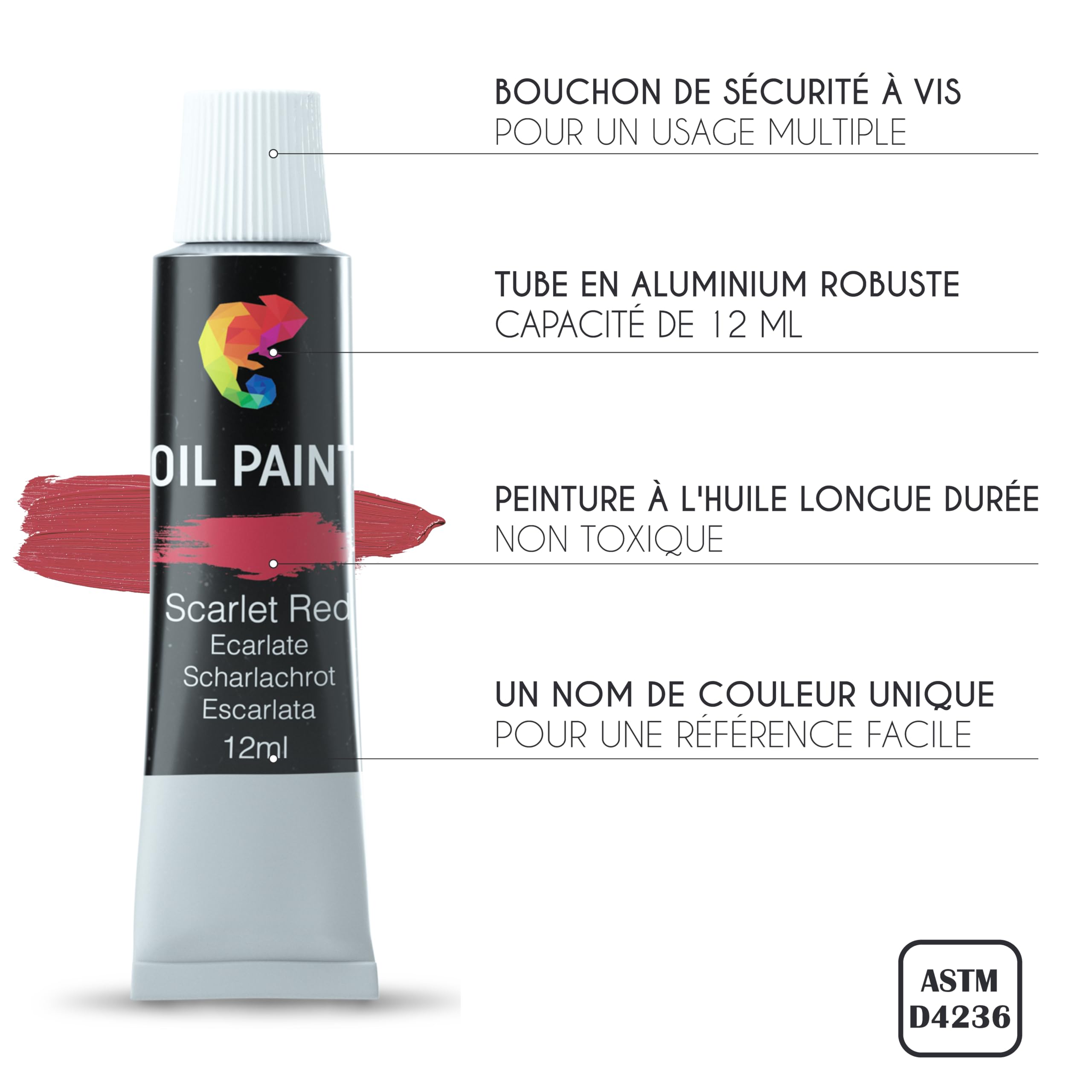 Chevalet Peinture et Peinture à l’Huile - Kit Peinture 41 Pièces : 24 tubes de peinture 3 toiles peinture 1 Bloc Papier 10 Pinceaux 1 Couteau 1 Palette 1 Chevalet de table pliable Zenacolor