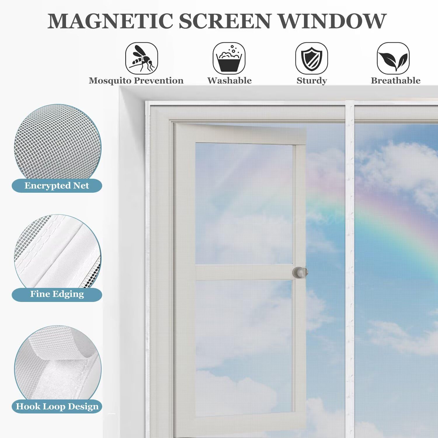Scratch Moustiquaires Polyester avec Bande Auto-Adhésive 195x240cm Automatiquementfermé s Fines, avec de Bandes Autocollantes Filet de Protection Contre Les, Blanc
