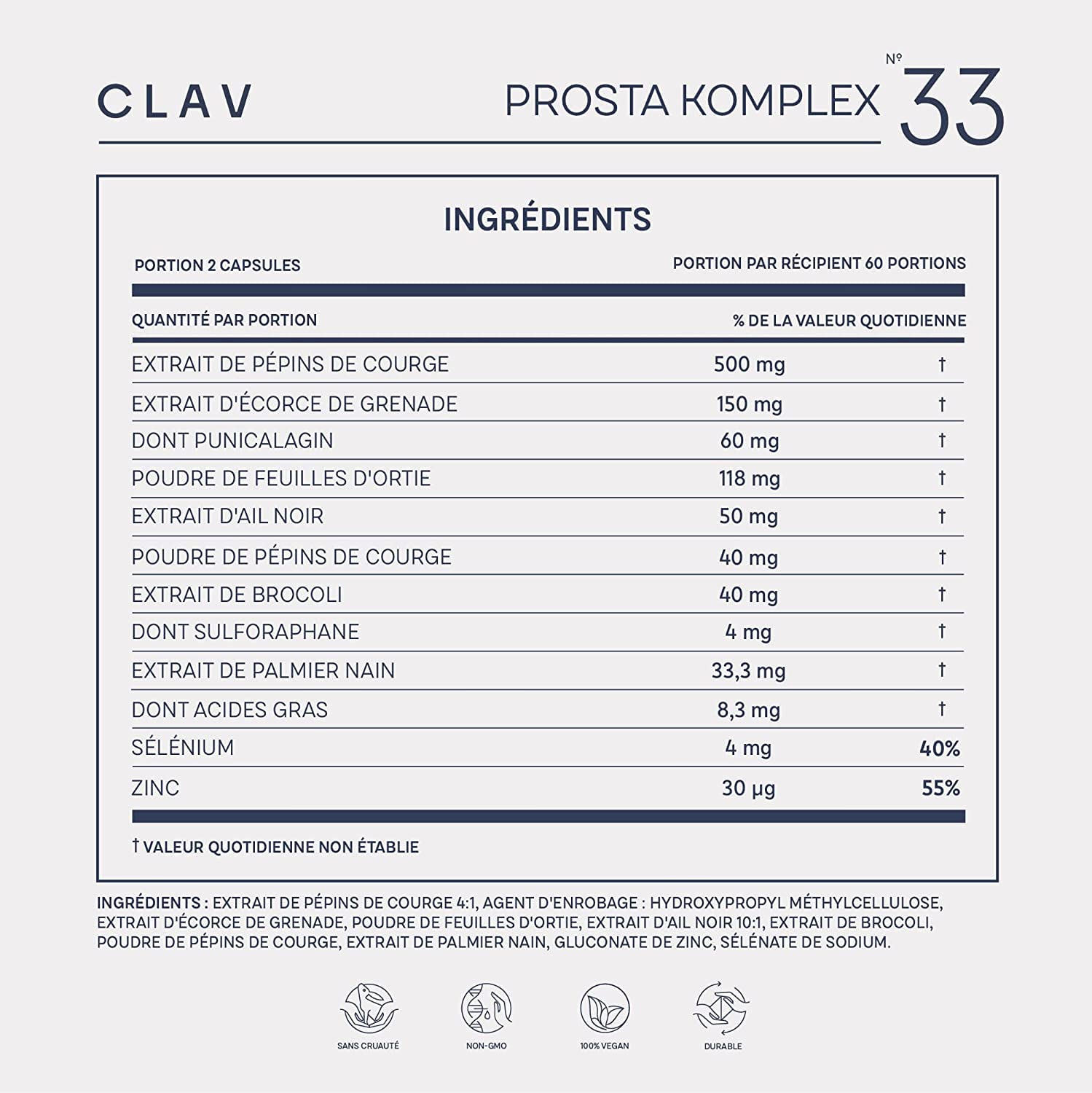 Prostate et Confort Urinaire - Saw Palmetto + Pépin de Courge + Ail Noir + Ortie + Broccoli + Granade + Zinc & Sélénium - 120 Gélules - Prosta Complex pour Homme