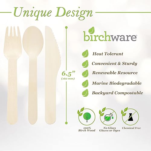 Miniatura 3 de Cucharas de madera compostables, suministros de fiesta biodegradables para cualquier graduación, Luau, Fiesta, Fiesta de té y más, suministros de