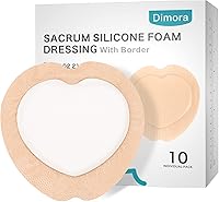 Dimora 10-Pack 7x7 Sacrum Foam Dressings - Silicone Adhesive Border, Waterproof Absorbent for Bed Sores, Pressure Ulcers