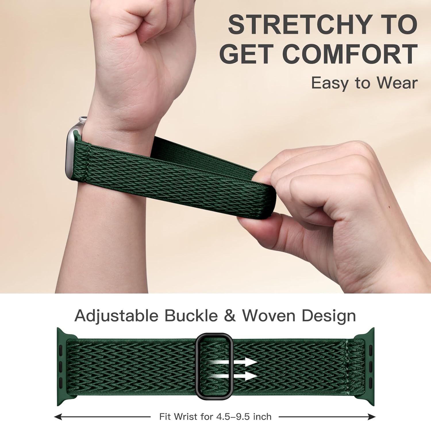 Lerobo 6 Pack Braided Bands Compatible with Apple Watch 44mm 45mm 42mm 49mm 46mm 41mm 40mm 38mm Women Men Stretchy Nylon Solo Loop Sport Strap for iWatch Ultra SE 3/2/1 Series 11 10 9 8 7 6 5 4 3 2 1 - Image 3