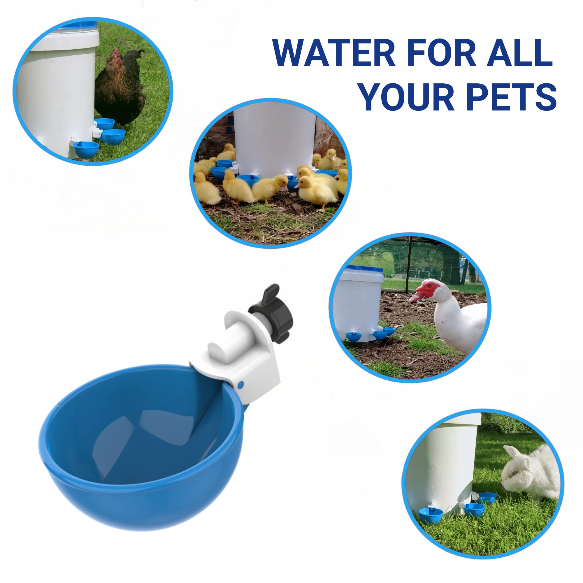 Large Automatic Chicken Water Cups Chicken Waterer Suitable for Ducks, Geese, Turkeys and