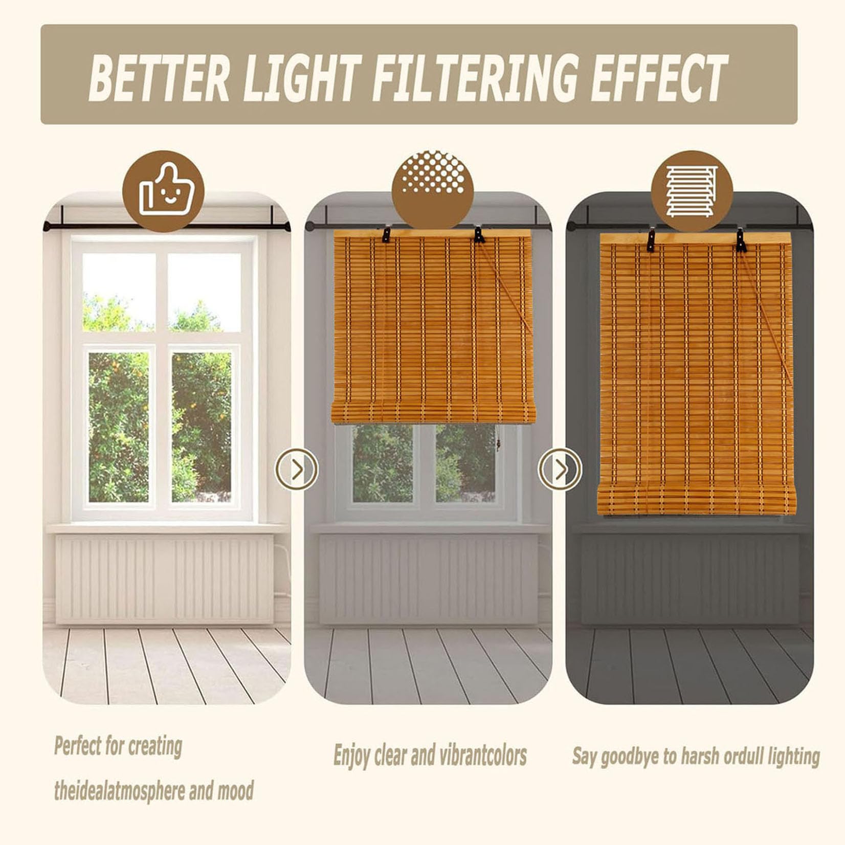 70x130cm Naturel Store Bambou RéTro Store Enrouleur en Bois,Stores Enrouleur Bambou pour IntéRieur/ExtéRieur,Tirage LatéRal,Occultant,Respirant,Respirant Rideaux DéCoratif pour FenêTre Et Porte