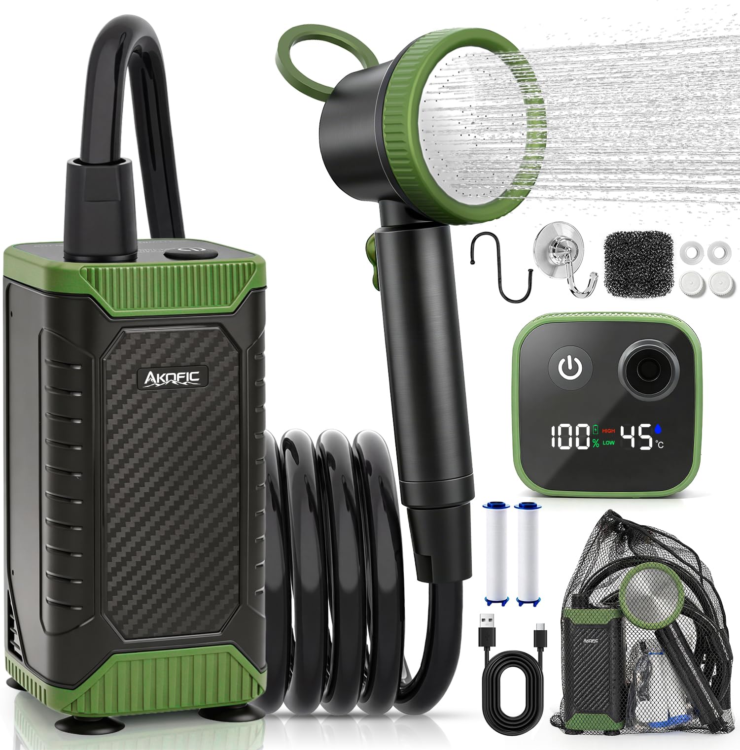 kit douche portable 8000mah camping
