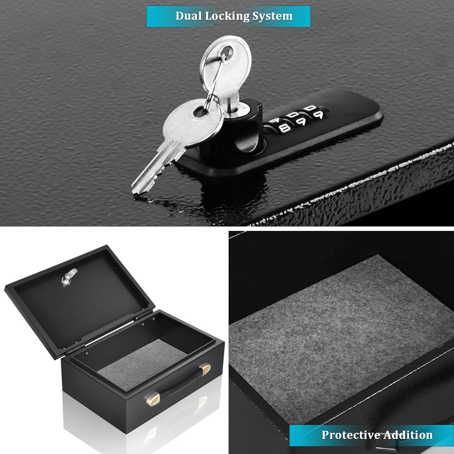 Cassaforte Per Documenti Portatile Sicurezza Ignifugo Con Codice Numerico e Chiave,Cassetta Di Sicurezza,Per La Casa Con Maniglia,Impermeabile,Per Conservare Contanti,e Documenti In Formato a4