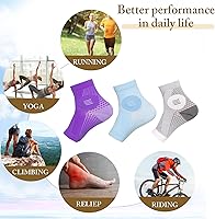 Vista 6 de Calcetines de compresión para neuropatía para hombres y mujeres, calcetines para fascitis plantar, calcetines de alivio del dolor para neuropatía