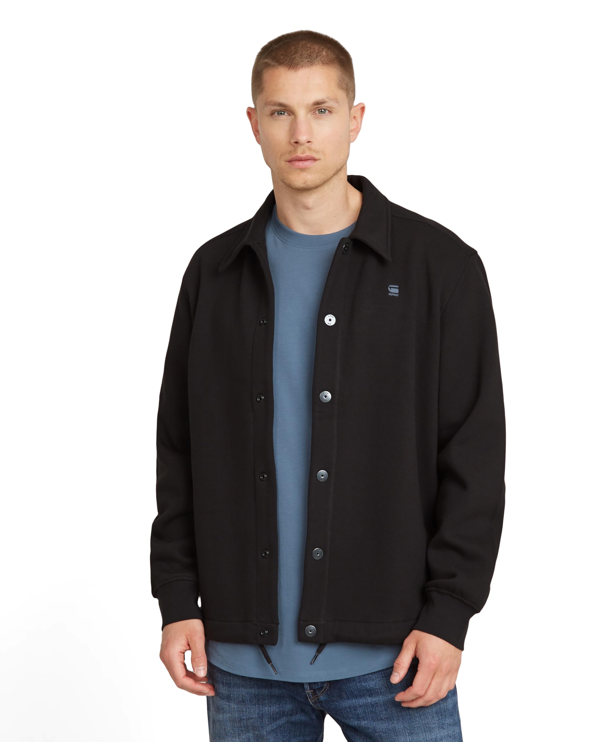 G Star Men's Cotton Long Sleeve Coach Jacket Black Large