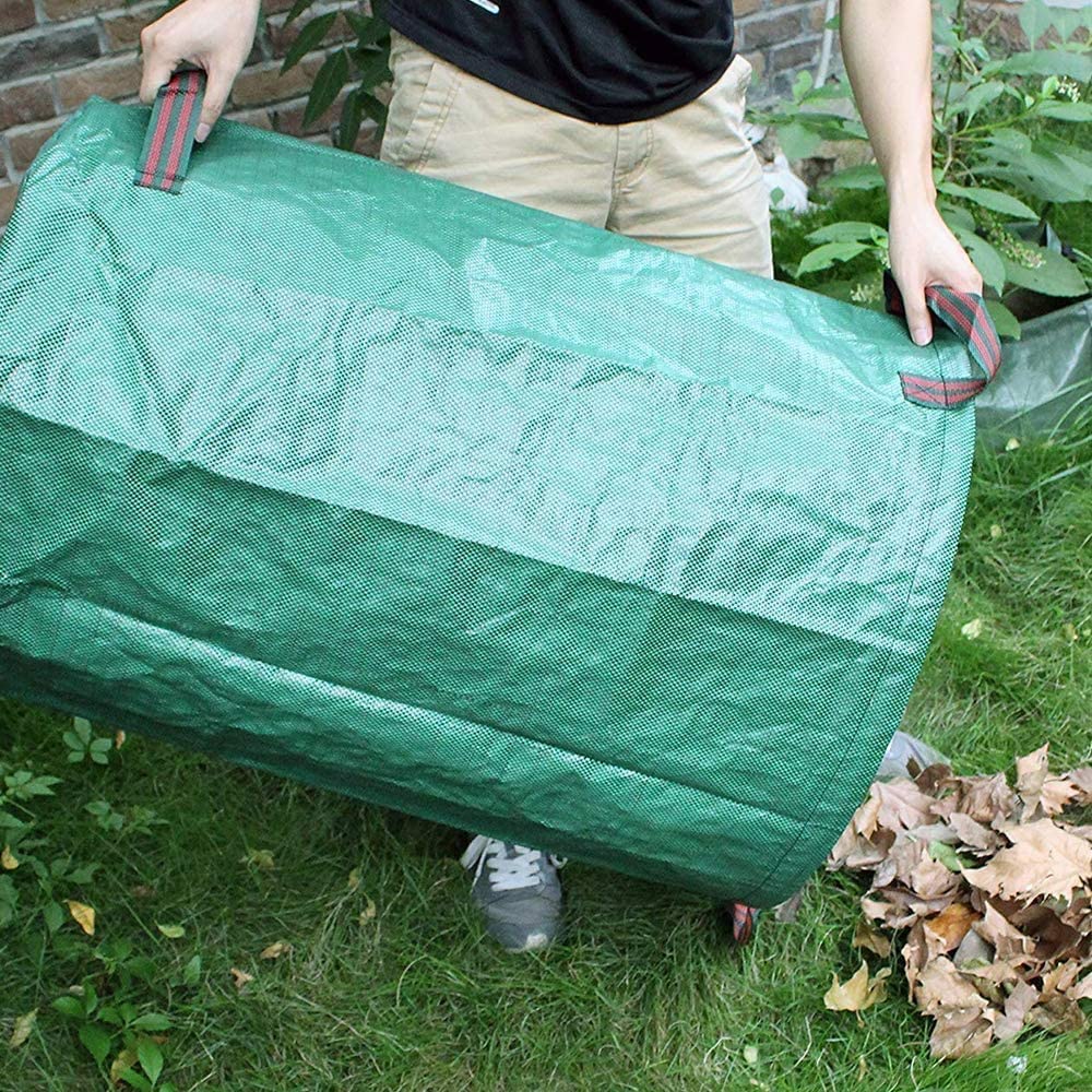 AUNEOS 3x 500L Sacchi da Giardinaggio Professionali, Sacchi per Rifiuti da Giardino, Robusto Antistrappo, Riutilizzabili, Borsa da Giardino, Idrorepellente con Manici (80x100cm)