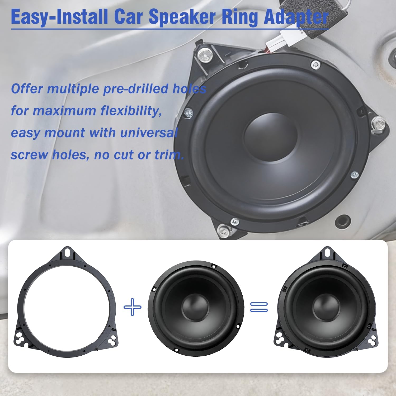 6.5 Speaker Spacer,Solid Plastic Speakers Mount Bracket for Toyota | 5.87" ID Rear Door Speaker Ring Adapter Compatible with Toyota RAV4 4Runner Tacoma Prius Camry Corolla Highlander Nissan