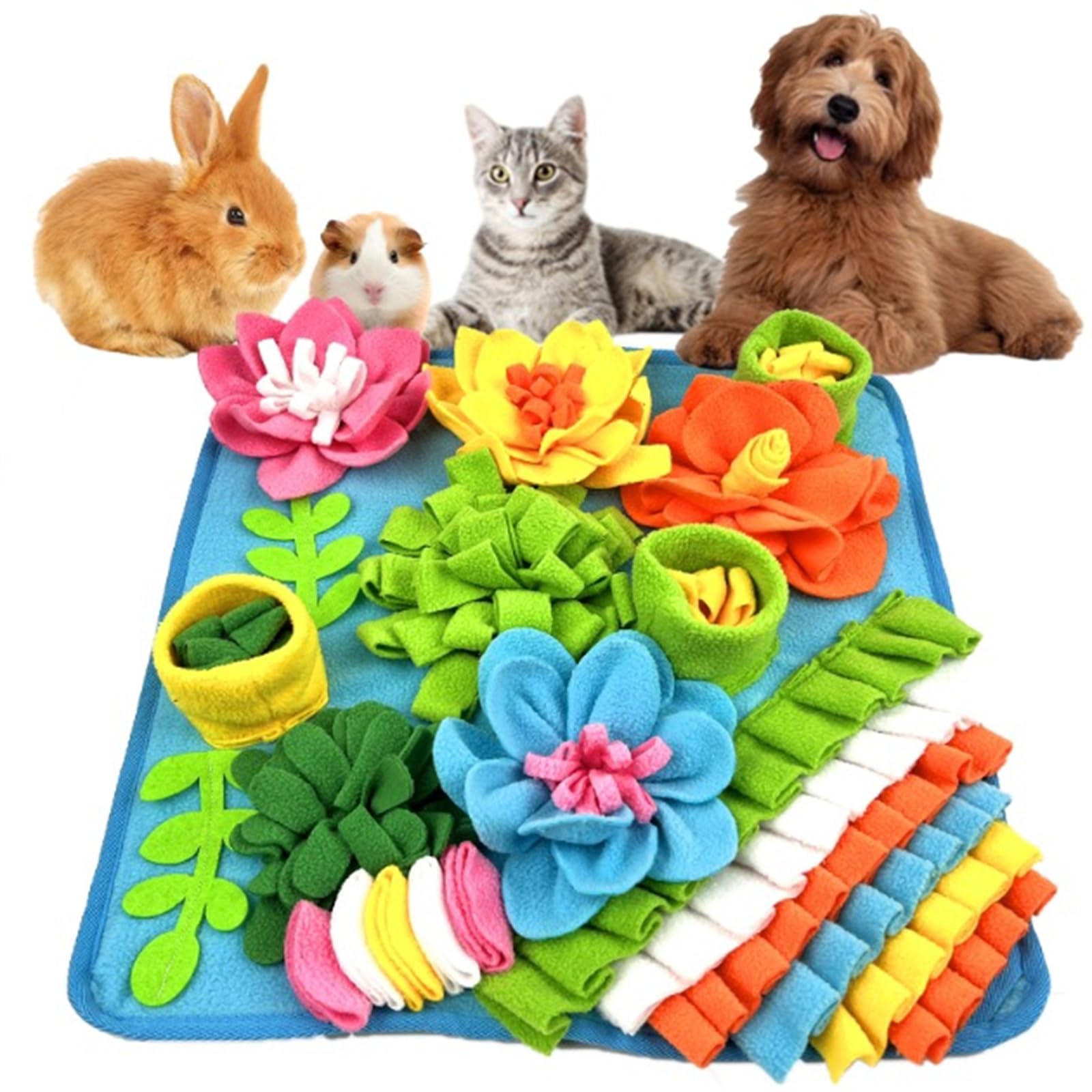 Snuffle Mat for Dogs Pet Slow Feeding Mat Dog Snuffle Mat Puppy Slow Feeding Training Mat Pet Smell Training Dog Toy Encourages Natural Foraging Skills and Slow Eating (blue