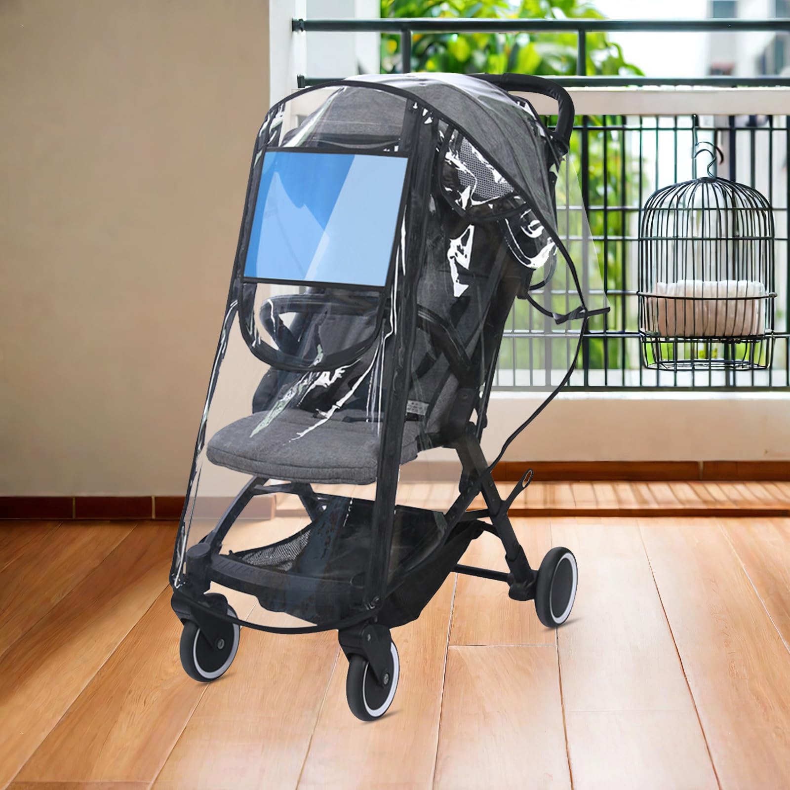 BESPORTBLE Copertura antipioggia per passeggino impermeabile - Protezione antivento e antipolvere per carrozzina, passeggino, carrello - antipioggia trasparente per, copertura trasparente per