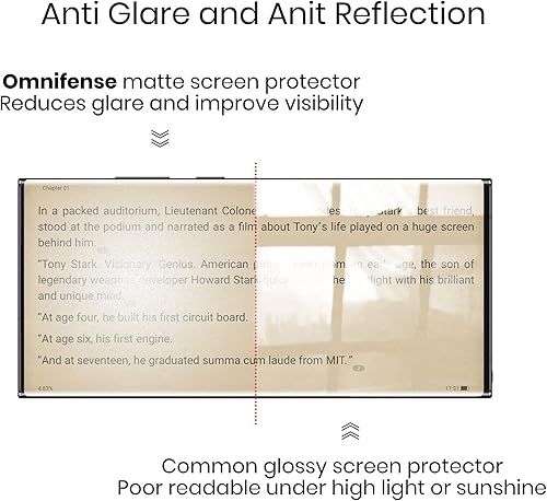 Miniatura 6 de Omnifense Protector de pantalla para Galaxy S22 Ultra mate de privacidad, paquete de 2 y protector de lente de cámara de vidrio templado, 1 paquete,