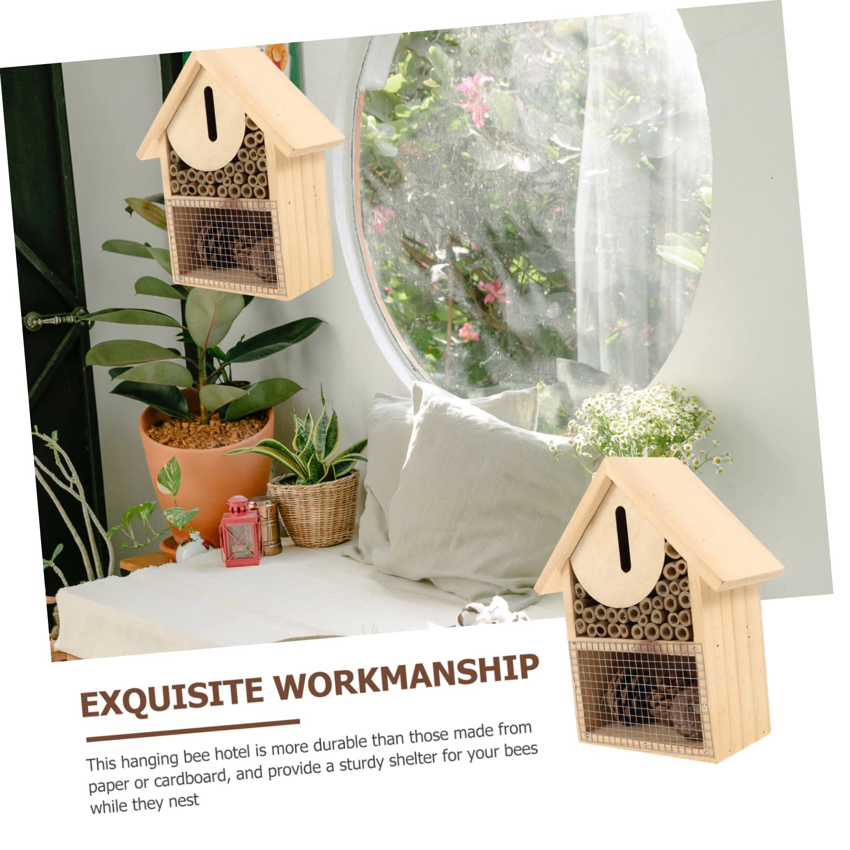 VICASKY Casa delle Api da Giardino Hotel per Insetti Appeso Design Decorativo per Api Solitarie e Insetti Accessorio per Giardino
