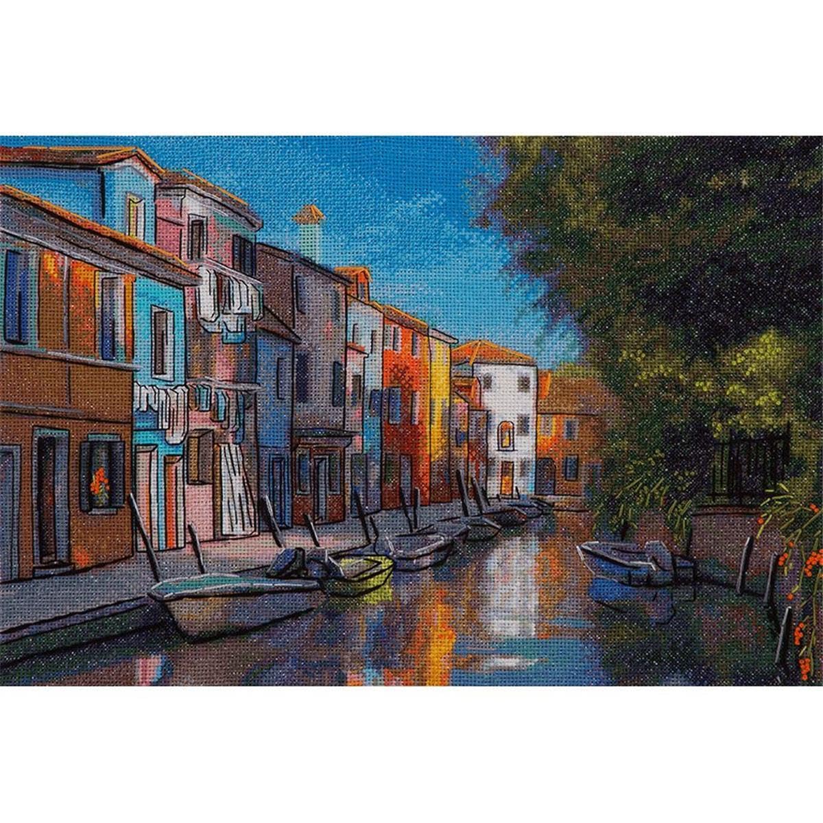 Kit point de croix compté Panna Little Venise 35x23.5 cm pour broderie