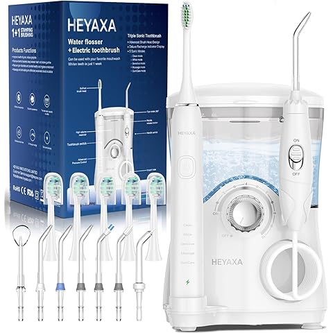 Water Flosser & Ultrasonic Electric Toothbrush Combo, 600ML Water Dental Flosser To...