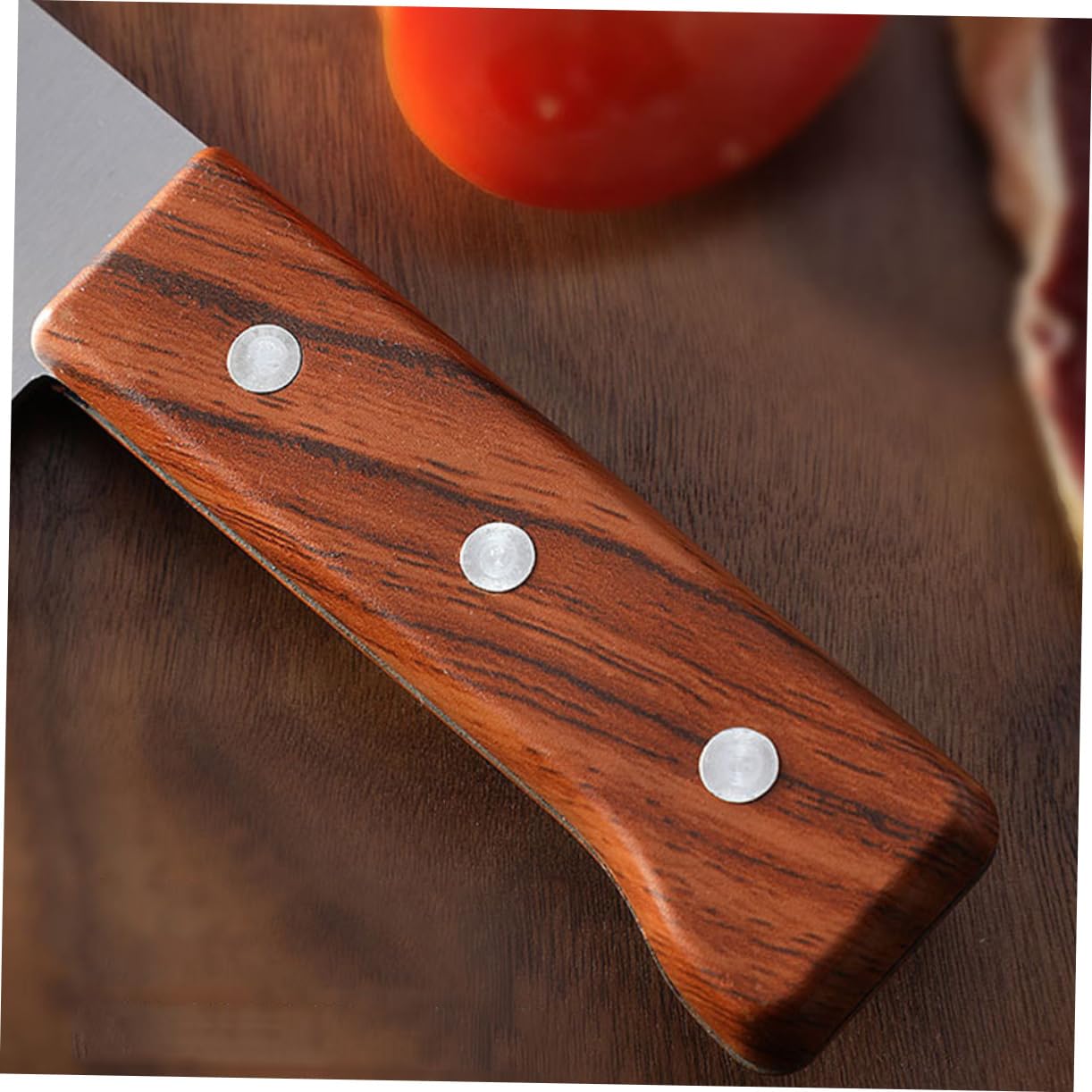 SOLUSTRE 2 Pcs Stainless Steel Chopper Kitchen Knife Wooden Handle Vegetable Meat Slicer Restaurant Tool